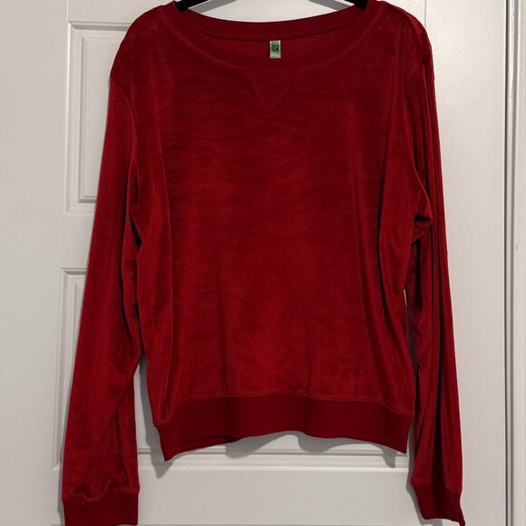 Honeydew Velour Pullover Sweatshirt Red/Burgundy Size XL - Picture 1 of 5